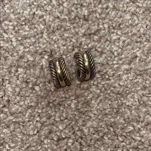 David Yurman Silver and Gold Earrings